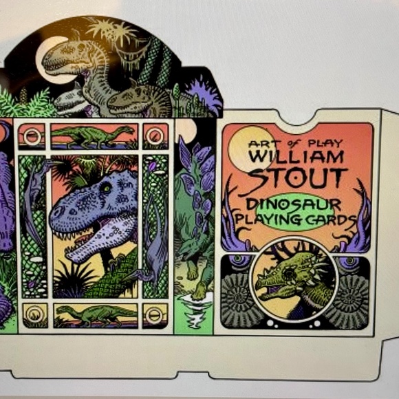 William Stout, renowned for his paleontological drawings, deck of dinosaur cards - Picture 1 of 4